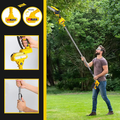 2 in1 Cordless Pole Saw Brushless Mini Chainsaw for Tree Trimming w/ 2 Batteries