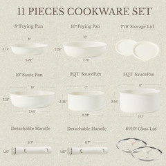 Pots and Pans Set Non Stick, Cookware Sets, Kitchen Set, Oven/Fridge Safe, Space