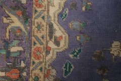 Purple Vintage Rug 5×6 Hand-knotted Wool Traditional Floral Carpet for Any Room