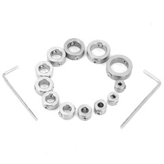 Drilling Limit Ring Depth Stop Collar Stainless Steel Carbon Drills 12 PCS