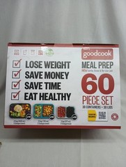 Good cook 60 Pc Set Meal Prep 30 Containers Get Healthy Pack Lunch After School