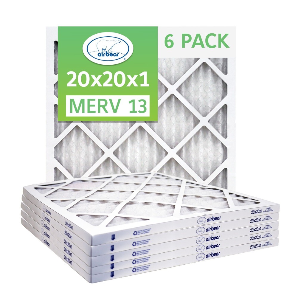 Trion Air Bear T13-20201-6P – 20″ x 20″ x 1″ Pleated Air Filter (6-Pack) MERV 13