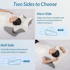 Ergonomic Memory Foam Pillow, Pillow for Side Sleepers for Neck Pain Relief