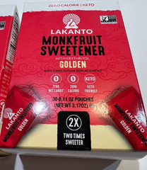 2x Lakanto Monkfruit Sweetener Golden – 60 Packets – Keto, Sugar-Free 8/26