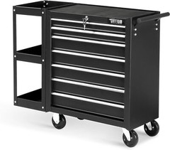 Rolling Tool Chest Tool Box with 7 Drawers & Wheels & Drawer Liners for Garage