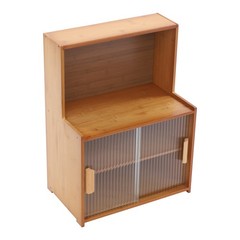 Kitchen Pantry Cabinet Small Storage Cabinet Cupboard with Sliding Glass Doors