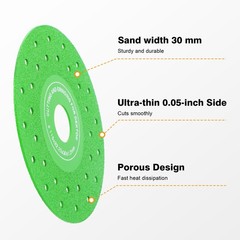 3x 4.5″Diamond Glass Cutting Disc Tile Ceramic Marble Chamfer Blade for Grinder