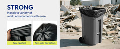 Heavy Duty Trash Bags 33 Gallon 30 Count, 1.0 Mil, Strong Black Garbage Bags,