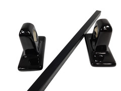 Black Ceramic Towel Bar Rod Rack Post Holder Brackets Tile In Mid Century Modern