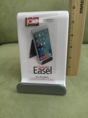 Joie Easel Stand, White with Gray Kitchen Phone/Tablet/Cookbook Holder