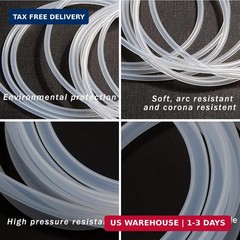 Quickun Pure Silicone Tubing, 1mm ID x 2mm OD High Temp Food Grade Tube Pure Sil