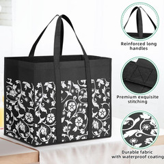 Reusable Grocery Bags 4 Pack Large Heavy Duty Shopping Totes Waterproof Foldable