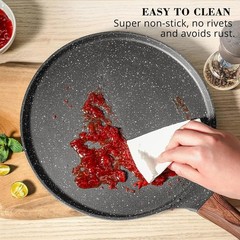 Nonstick Crepe Pan 5 PCS Kitchen Pancake Grill 8 Inch Granite Flat Skillet