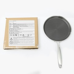 10-Inch Stainless Steel Non-Stick Crepe Pan with Flat Design for Easy Cooking