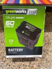 NEW!! Greenworks Pro 60V 60-Volt Max 2 Ah Lithium Ion (li-ion) Battery – LB60A00