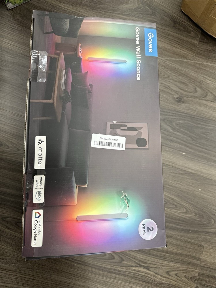 Govee Smart RGBIC Wall Sconce 2-Pack Compatible with Matter & Alexa