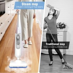 12-in-1 Hot Steam Mop Cleaner Upright & Handheld Hard Floor Carpet Steamer 5000W