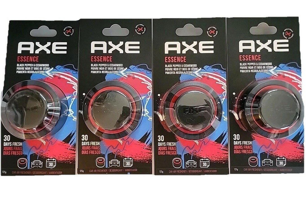 Axe Essence 4 Count Black Pepper & Cedarwood 30 Days Fresh Car Air Freshener