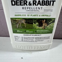 New Liquid Fence Deer & Rabbit Repellent Concentrate, 32 Ounce Cover 5000 Sq FT