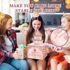 Birthday Money Pull Box for Cash with DIY Self-Adhesive Stickers for Any Age,