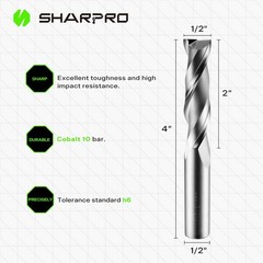 Extra Long 1/2″ Upcut Spiral Router Bit – Solid Carbide, Ideal for Wood & Plasti