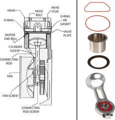 KK-4835 Compressor Piston Kit Connecting Rod Replacement Kit W/Piston Bearing fo