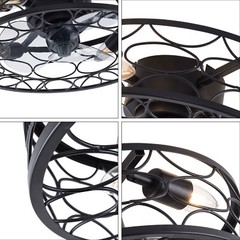 18.5″ Flush Mount Ceiling Fan with Light Pendant Lamp With Remote Control 60W
