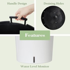 SAROSORA Large 12.5in Round SelfWatering Planter Pot Patio Garden Tall Trees