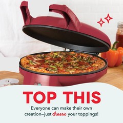 Dash 12″ Pizza Maker and 180 Griddle Dual Cooking Surfaces, Nonstick 450°F Heat