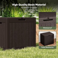 NEWBULIG 31 Gallon Deck Box, Weatherproof Resin Lockable Outdoor Storage.