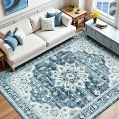 Boho Area Rugs Machine Washable Rug for Living Room Bedroom, Large 5X7 Vintage N