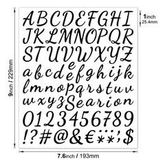760PCS 1 Inch Black Cursive Vinyl Letters Numbers Kit