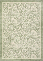 Sage Green Floral 5X7 Rug Washable Vintage Boho Rugs for Living Room Non-Slip Fl