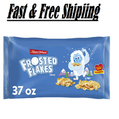 Malt-O-Meal Frosted Flakes Cereal, Family Size, Crunchy 37 oz Resealable Bag