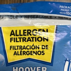 Hoover Type Y Allergen Filtration Vacuum Bags 3 Pack Genuine OEM WindTunnel Temp