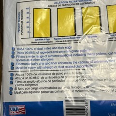 Hoover Type Y Allergen Filtration Vacuum Bags 3 Pack Genuine OEM WindTunnel Temp
