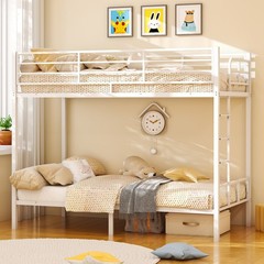 Twin Over Twin Bunk Bed Heavy Duty Metal Bunk Bed Frame for Adults Teens Black