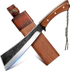 Freelander Japanese Style High Carbon Steel Machete with Red Sandalwood Ergon…