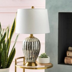Surya ABM-003 24.25 x 14 x 14 in. Abram Table Lamp, White