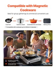 Commercial Electric Induction Cooktop 1800W Countertop Burner 9 Temp Levels
