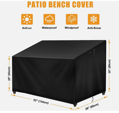 SIRUITON Garden Bench Cover Waterproof (BLACK), (51.6″ L x 23.22″ W x 25.6″)