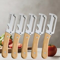 Stainless Steel Vegetable Peeler Kitchen Tool Wooden Handle Slicing Fruit Potato