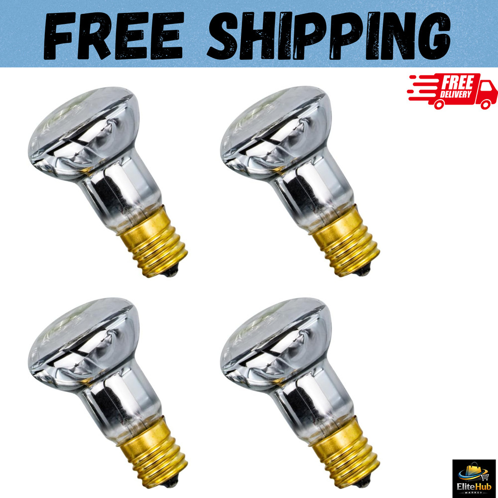 4 Pack Lava Lamp Bulb 120V R39 E17 30W Reflector Type Bulb,Glitter Lamps Bedroom