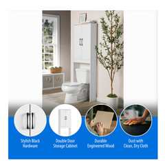 Ardent Over Toilet Storage Cabinet White Bathroom Space Saver Shelf