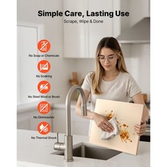 Rectangular Cordierite Pizza Stone, 15 x 12 in,Durable Baking Stone with Scraper