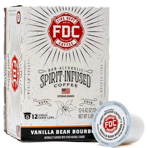 Fire Department Coffee, Vanilla Bean Bourbon Infused, Premium K-Cup Coffee Pods