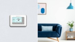 Smart Wi-Fi Thermostat: 7-Day Programmable, Large Backlit Display, White