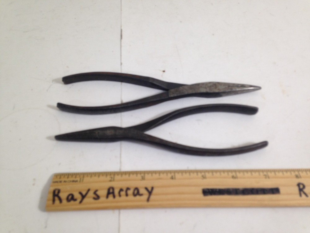 Vintage Pair of Duckbill Pliers, one is Proto 227 other unbranded duck flat nose