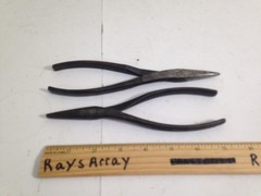 Vintage Pair of Duckbill Pliers, one is Proto 227 other unbranded duck flat nose