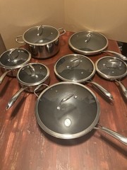 HexClad Hybrid Nonstick Cookware 13pc Complete Pots & Pans Set w/Lids